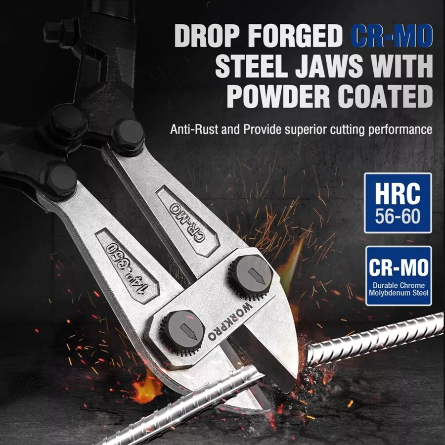 WORKPRO 14-inch Bolt Cutter Cutting Pliers w/Soft Rubber Grip Bi-Material Handle