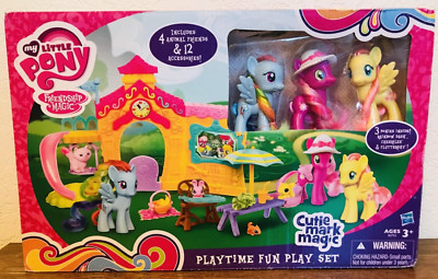 MY LITTLE PONY PLAYTIME FUN PLAY SET - Cheerilee, Fluttershy, Rainbow Dash NRFB