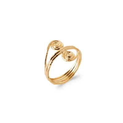 Bague spirales plaqué or 750/000 18 carats garanti poinçonné - Photo 1/2