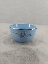 1 Taylor Smith & Taylor Blue Bowl With Wheat Design & Platinum Rim