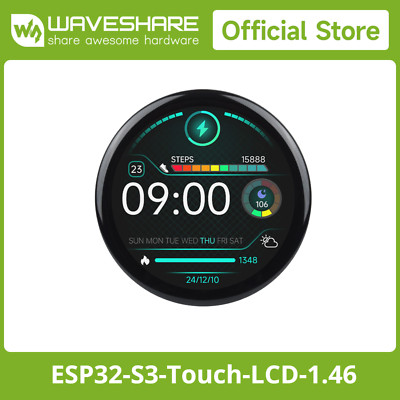 Waveshare ESP32-S3 1.46inch Round Display Development Board 412×412 Support WiFi