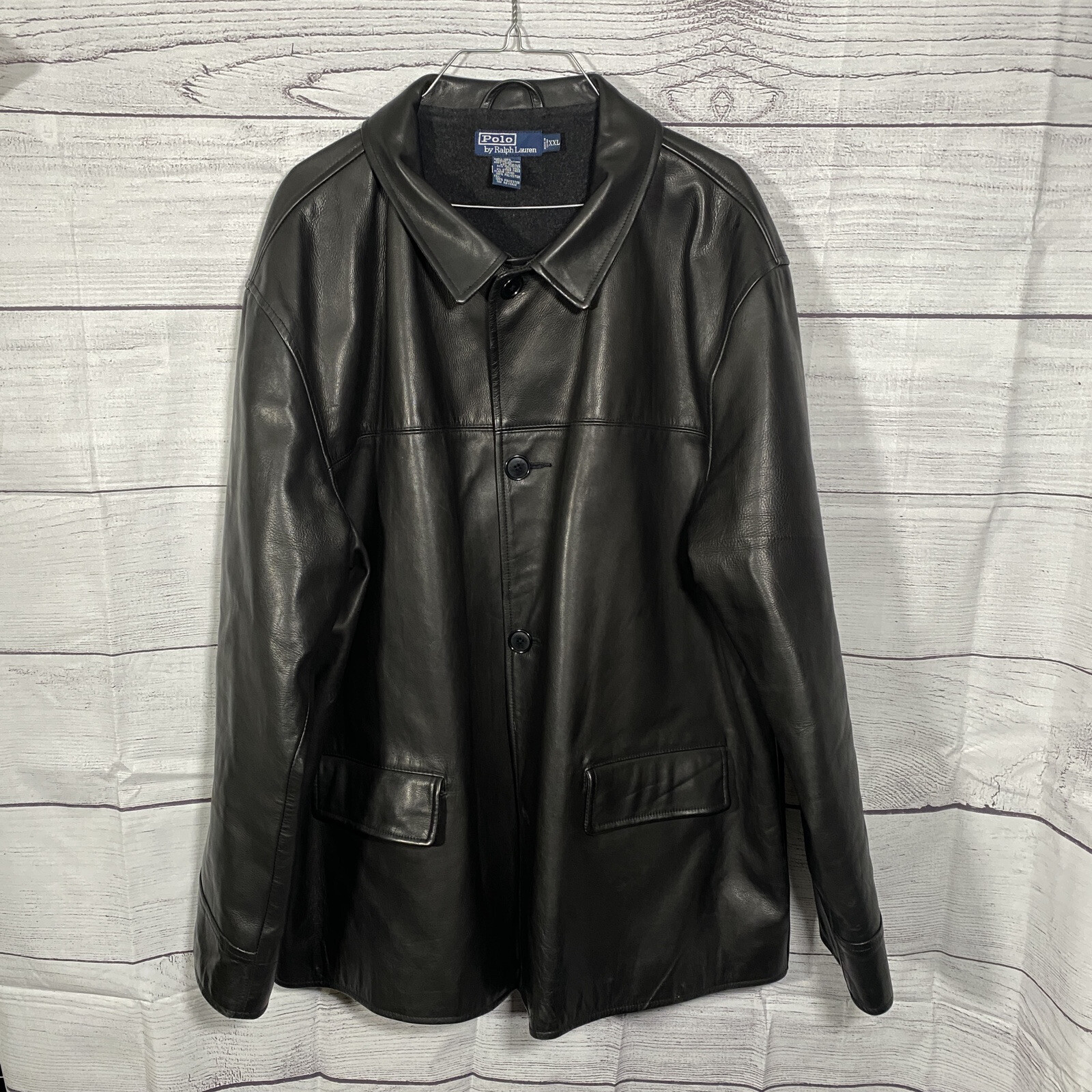 Black Leather Jacket Mens 2XL XXL 