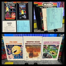 Vintage 1980s Atari Imagic Instruction Manuals Catalogs Pac-Man Haunted House ++