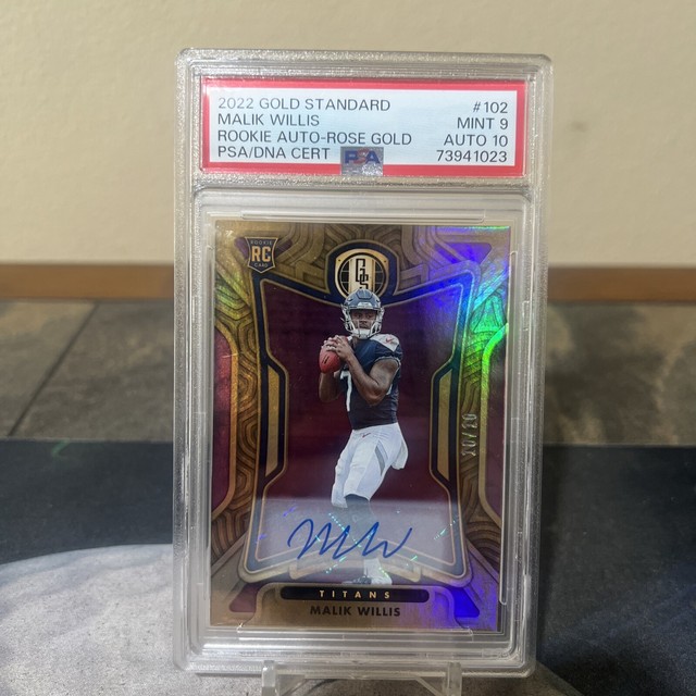 2022 Panini Gold Standard Rookie Rose Gold /10 Malik Willis #102 Auto PSA 9/10
