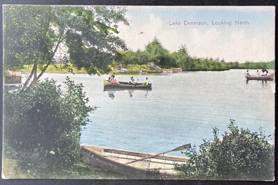 Lake Dennison Mass C 1908 Pc M25 View Of Lake And People Boating Ebay