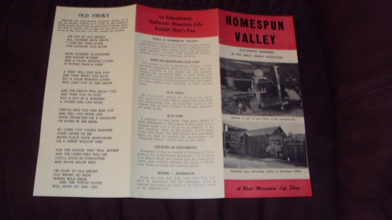 Gatlinburg Tennessee Smoky Mountains Home Spun Valley Brochure Old 
