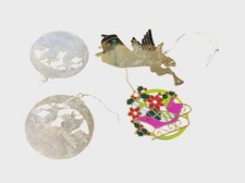 Set Of 4 Vintage Metal Christmas Ornaments: 1997 Angel 1986 Special Friend 1993