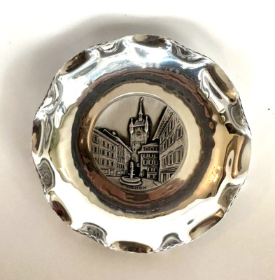 HAND MADE SIGG BADEN SWITZERLAND PEWTER Aluminum WALL DECOR PLATE