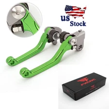 For Kawasaki KX450F 2006-2010 2011 2012 CNC Pivot Dirt Brake Clutch Levers Green