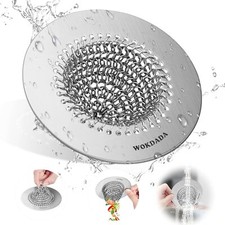 Kitchen Sink Drain Strainer, Flippable Mesh 4.3 inch, Silver
