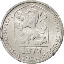#45531 Coin, Czechoslovakia, 10 Haleru, 1977, MS(63), Aluminum, KM:80