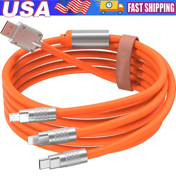 3 in 1 Fast Charging Cable Cell Phone Charger Cord For iPhone Type C Micro USB