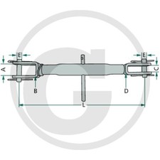 1 Stück Unterlenker Hubstrebe, Hubstange Verstellbar M26, Länge 505