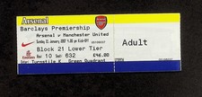 Arsenal v Manchester United 2006-2007 Premier League Ticket 21/01/2007