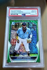 2023 Bowman Chrome Prospects Junior Caminero Green Shimmer Refractor PSA 10