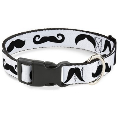 Plastic Clip Collar Mustaches Straight White/Black Small 9.5-13'' (US IMPORT)