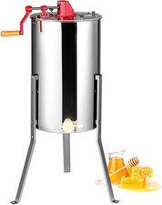 Honey Extractor, 2/4 Frame Stainless Steel Manual Beekeeping Extraction