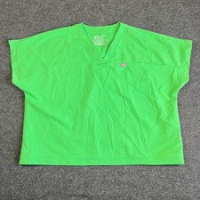FIGS Technical Collection Aura Scrub Top XXL Cropped Neon Green V-Neck Oversized