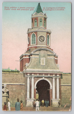 Postcard the Torre del Reloj Clock Tower in Cartagena, Columbia