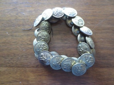 Vintage/Antique 30 - 3/4'' Diameter GOLD EAGLE Shank METAL BUTTONS