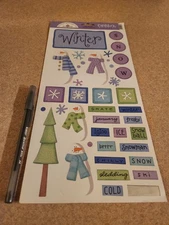 Doodlebug Design~Snow Biz~Cardstock Sticker Sheet