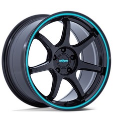 19x8.519x10.5 Rotiform Wheels Rc208 Bpu Gloss Black Teal Stripe Rims 4pcs 19x8.519x10.5 Rotiform Wheels Rc208 Bpu Gloss Black Teal Stripe Rims 4pcs