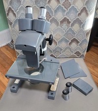 Vintage Bausch  Lomb Stereo Microscope, Three Sliding Objectives, Mirror w/ Box