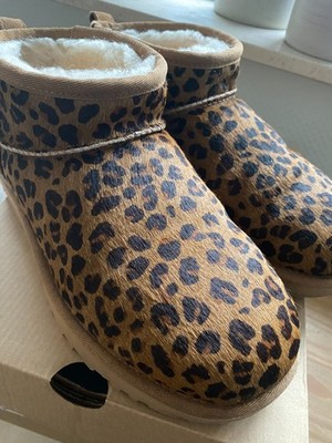 UGG - CLASSIC ULTRA MINI LEOPARD-BOOTS - Farbe NATUR - GRÖSSE 40