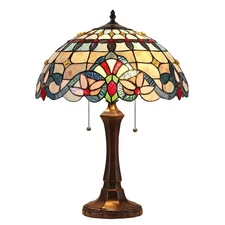 Chloe Lighting Grenville Tiffany-style 2 Light Victorian Table Lamp 16" Shade