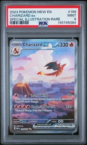 2023 POKEMON MEW EN-151 SPECIAL ILLUSTRATION RARE #199 CHARIZARD EX PSA 9