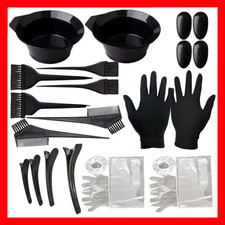 22pcs Professional Hair Dye Kit with Bowl, Brushes, Comb, Clips, Cape Salon Kit
