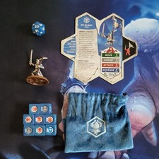 Heroscape Sir Gilbert w/ Card, Bag, D20 8 Dice, Broken Figure Jandar Flag Bearer