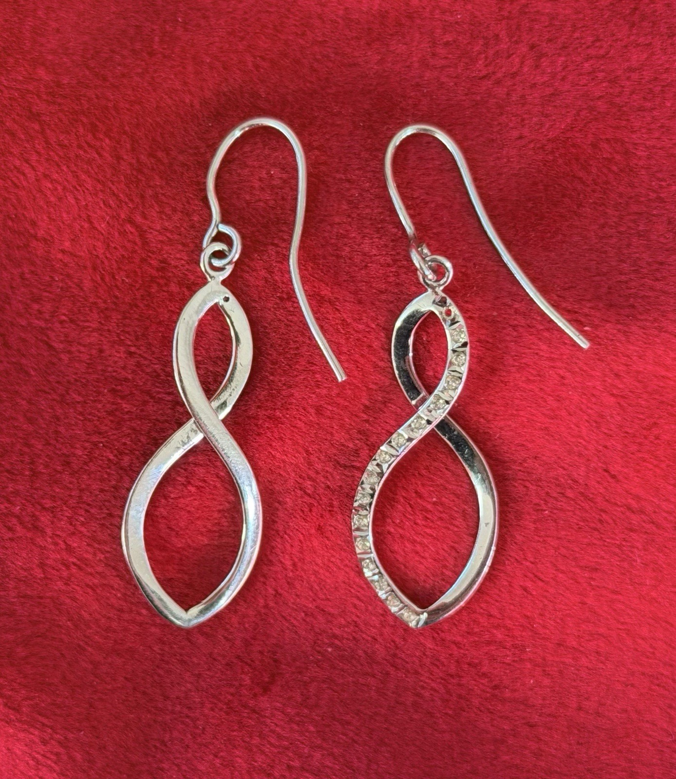 Sterling Silver - Multi-stone Infinity Earrings -… - image 4
