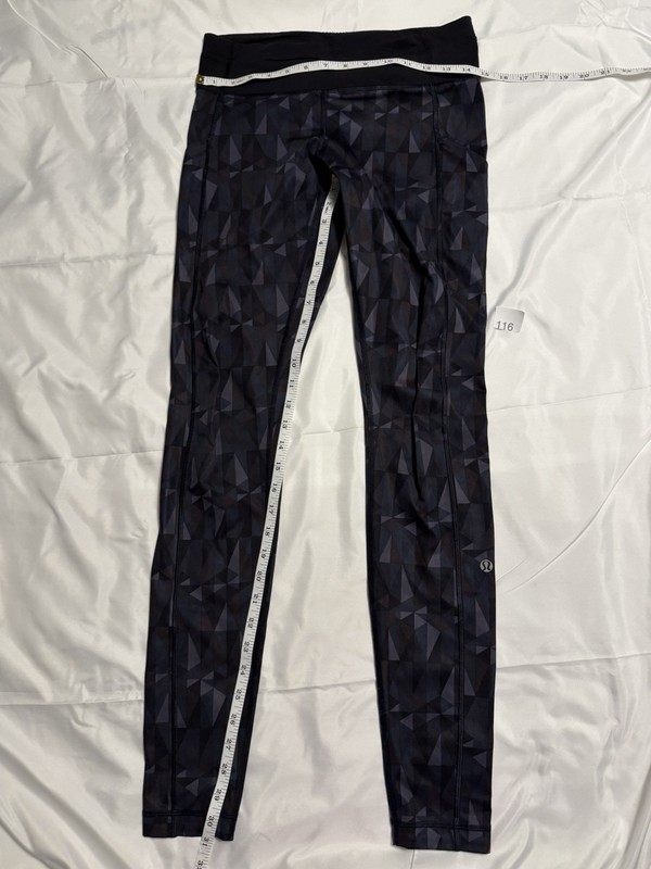 lululemon athletica Women's Wunder Under Leggings 6 Black/Gray Geo Ankle