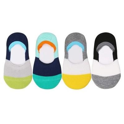 VWU Toddler Socks No Show Kids Baby Thin Cotton Anti Slip 1-3T, 4 Pack 