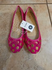 New-Cat Jack Girls Pink/Gold Polka Dot Bow Ballet Flats Slip-On Round Toe 5