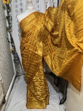 Brand New Women?s Golden Katan Saree With Zari Work All Over