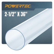 Clear PVC Pipe 2-1/2" x 36" Long, 1PK Rigid Plastic Tubing, Round Tube Compat...