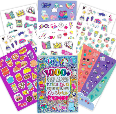 1000 Cute Sticker Book 40 Sheets for Kids Teens Scrapbook Crafts Reward Stickers
