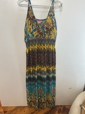 She's Cool Multicolor Abstract Sleeveless Maxi Sundress 3X Plus Size