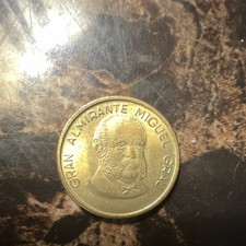 Peru 20 Centimos Brass Coin 1987 Gran Almirante Miguel Grau Variety