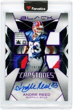 Andre Reed Buffalo Bills Signed 2025 Panini Black Capstones #CAP-ARD #4/25 Card