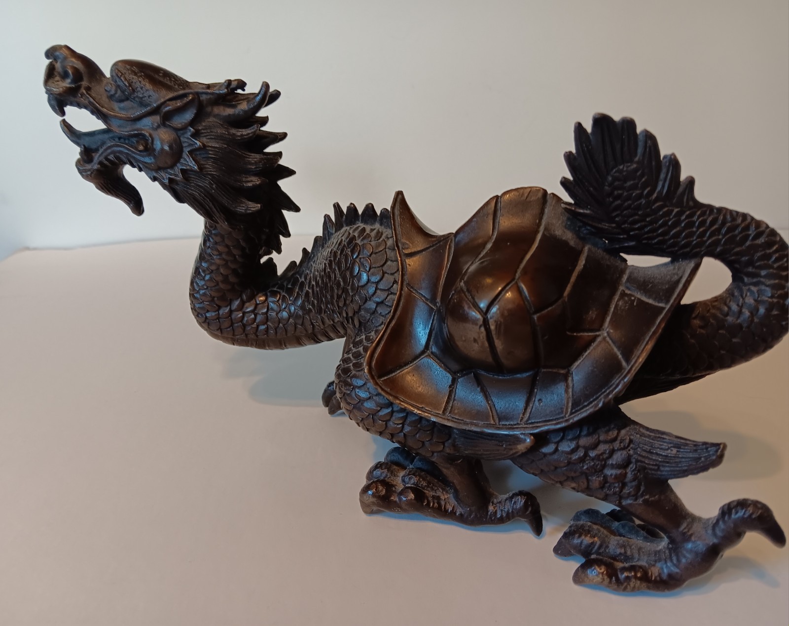 8 Old Chinese Dynasty Bronze Fengshui Dragon turtle Tortoise Animal Statue