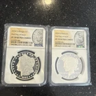 2 coin set 2024 morgan and peace proof silver dollars ngc pf 70 first day sf