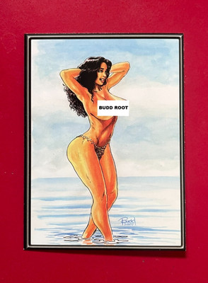 CAVEWOMAN TRADING CARD BUDD ROOT  (NM) 2.5x3.5'' Pinup RARE! Sea