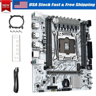 X99 White Motherboard LGA 2011-3 Socket DDR4 RAM SATA/NVME M.2 USB 2.0 SATA 2.0