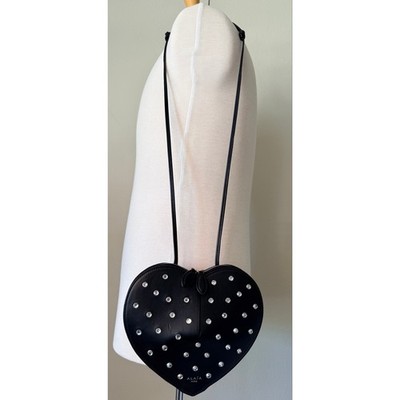 Alaïa Le Coeur Crystal Encrusted Heart Crossbody Bag Black