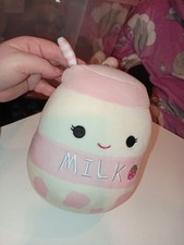 Amelie Squishmallow Pink Strawberry Milk Soft Toy 8” Great Condition