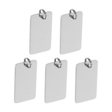 5 Pcs Blank Dog Tags Engraved Stainless Steel Rectangle Keychain Luggage