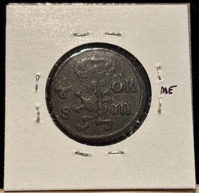 メタル The Rightbrigers Of Sweden / 1st SWEDEN 1/6 Ore 1666, Carl XI, Original Lightly Circulated, Good